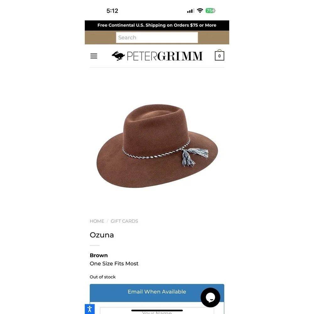 Felt Hat Peter Grimm True 100% wool Character S Women's Cowgirl